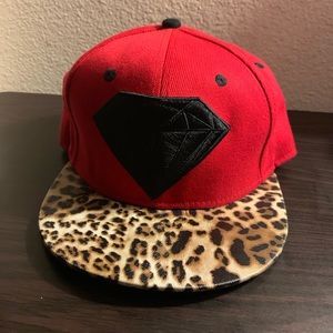 Diamond Supply Co. Black Red Leopard SnapBack
